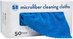S&T INC. 50 Pack Microfiber Cleaning Cloth with Box, Bulk Towels for Home, Reusable Microfiber Towels for Cars, Cleaning Rags, Blue, 11.8 Inches x 11.8 Inches, 50 Count