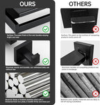 5-Pieces Bathroom Hardware Set, SUS304 Stainless Steel Wall Mounted 16 Inch Towel Bar, Toilet Paper Holder, Towel Hooks, Bathroom Towel Bar Set (Matte Black (Type 2), 5 Piece-16 inch)