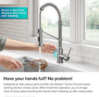 KRAUS Bolden Touchless Sensor Commercial Style 2-Function Single Handle Pull Down Kitchen Faucet in Spot-Free Antique Champagne Bronze, KSF-1610SFACB