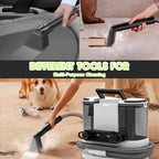 Portable Carpet & Upholstery Cleaner, Deep Cleaning for Rugs, Couch, Curtain, Car Interiors Stains, Pet & Family Friendly, 800W high-performance motor 21Kpa 120V (White)