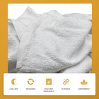 Angel-in-Armor White Terry Cloth Rags (12” x 12”) – 5Ib Bulk Box of 100% Cotton Cleaning Rags (60 Units) – Reclaimed Towels for Plumbers, Shop Use, Janitorial, and Commercial Cleaning