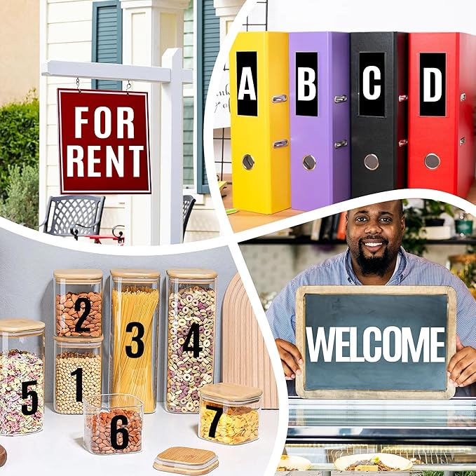 441 PCS 42 Sheets Letter Stickers Large Mailbox Numbers and Letters Self Adhesive Vinyl Waterproof Alphabet Number Stickers for Mailbox House Address,Crafts,Car, Poster,Classroom Decor(4 Inch,White)