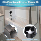 Enhon 2 Set Tub Spout Diverter Repair Kit, Includes 2 x Diverter Valve Stems, 2 x Cup Seals and 2 x Gates, Bathroom Shower Bathtub Leaky Faucet Repair Replacement Parts(Oil Rubbed Bronze,Classic)