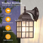 2-Pack Dusk to Dawn Outdoor Lights for House, Exterior Porch Light Fixtures Wall Mount with Photocell Sensor, Oil Rubbed Bronze Wall Lantern, Waterproof Outside Wall Sconce Lighting for Garage,Door