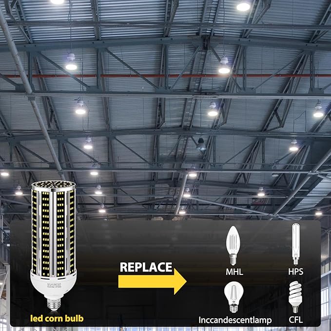 200W LED Corn Light Bulb 4 pack,(2000W Equivalent )Commercial Grade 30500LM DayLight 5000K E26/E39 Medium Mogul Base LED Lamp,Large Area Lights For Outdoor Indoor Garage Warehouse Factory Bay Light