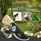 Heavy Duty Pruning Shears，Garden Scissors & Clippers with Red-BIDMLI 8.66" SK5 Steel Blades & Aluminum Alloy Handles, Tree Branch Cutter, Ideal for Thick Branches, Dry Twigs, Flower Pruning Tool.