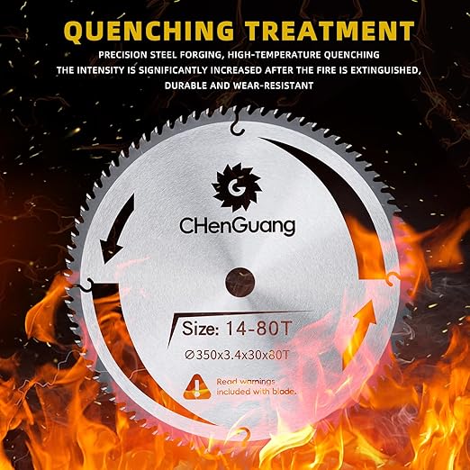 14 Inch 80 Tooth Miter/Tungsten Carbide Tipped Blade High-Performance Professioal Saw Blade for Cutting Wood
