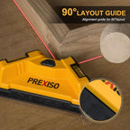 PREXISO Square Laser - 30Ft Flooring Laser Level, Tile Laser Line Projection, Angle 90° Magnetic Leveling Tool, Square Built-In 2 Bubble Vials With Wall Panel Stand for Installation, Construction