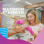 4 Mil – Fuchsia Pink Nitrile Gloves – Disposable Latex Free & Powder Free– Chemical Resistant, Pink Rubber Gloves