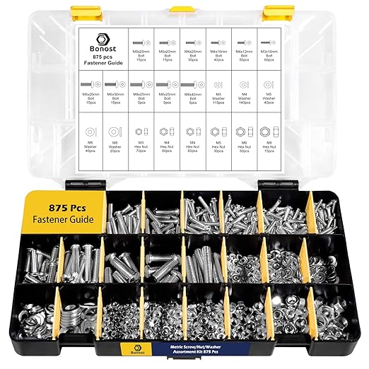 2300 Pieces Hardware Assortment Kit - Metric & SAE Machine Screw Assortment Kit with Assorted Nuts, Bolts, and Washers (3 Trays)