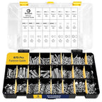 2300 Pieces Hardware Assortment Kit - Metric & SAE Machine Screw Assortment Kit with Assorted Nuts, Bolts, and Washers (3 Trays)
