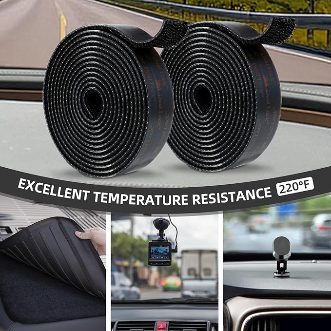 3M Dual Lock SJ3550A 1"×8ft Black, Reclosable Fastener Mounting Tape Interlocking Mushroom Shaped Strong Adhesive Hook Lock Sticky Tape Waterproof for Indoor and Outdoor, EZ Pass, Pedalboard, 1 Pack