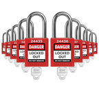 TRADESAFE Lockout Tagout Locks Set - 10 Red Loto Locks, Lockout Locks Keyed Different, 1 Key Per Lock, OSHA Compliant Lock Out Tag Out Padlocks, Safety Padlocks for Electrical Lockout Tag Out Kits