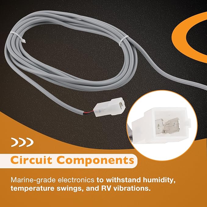 36387 RV Toilet Wall Switch Compatible with Thetford Tecma Silence Plus RV Toilets, with White and Black Cover