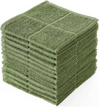 Glynniss Dishcloths Kitchen Highly Absorbent Dish Rags 100% Cotton Dish Cloths for Washing Dishes (Garden Green)