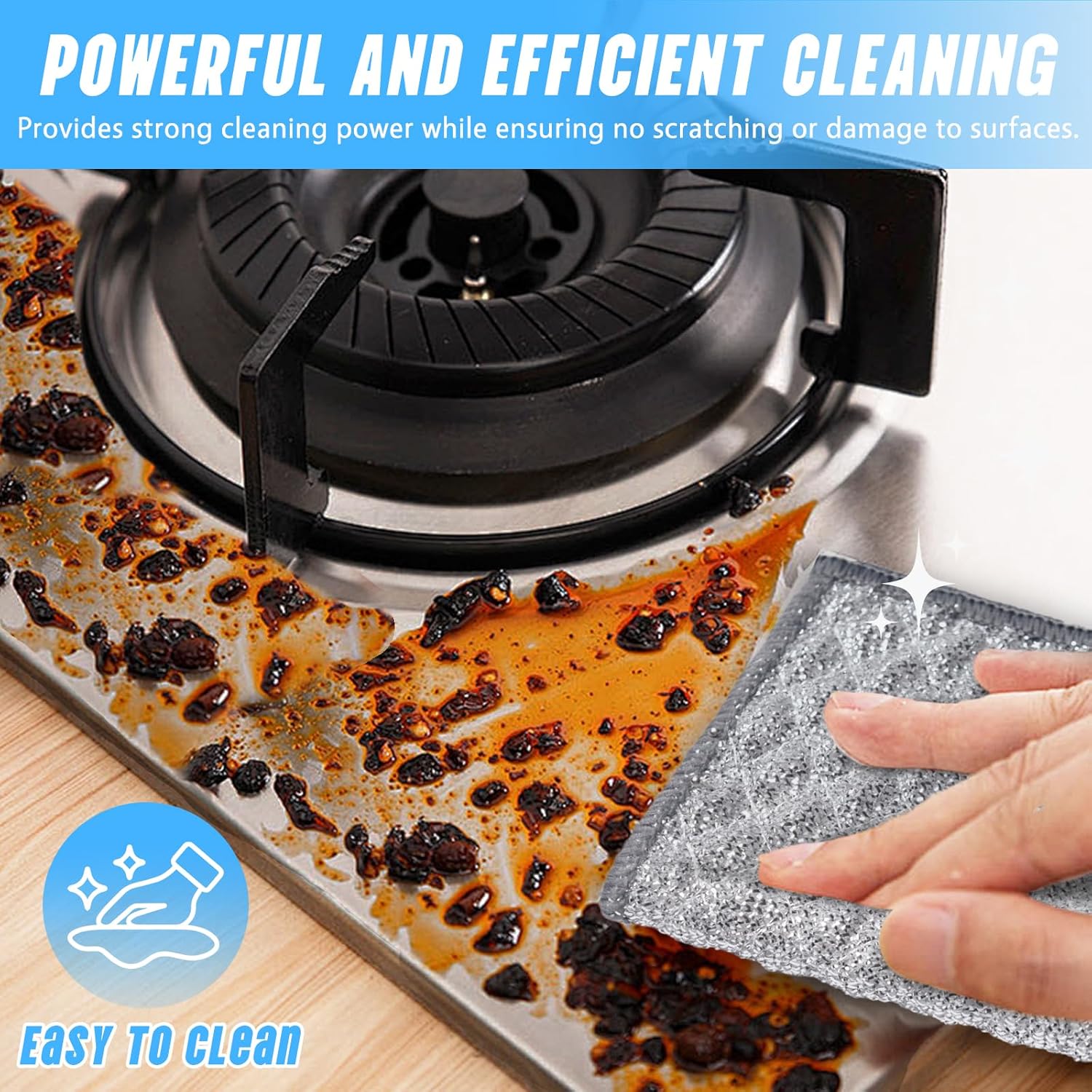 8 PCS Four-Layer Non-Scratch Multipurpose Steel Wire Dishcloths - Reusable Quick-Dry Odor-Free Scrub Cloths for Dishes, Kitchen Cleaning Cloths for Cookware, Sinks, Stove Tops(7.87X7.87)