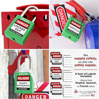 TRADESAFE Lockout Tagout Locks Set - 10 Green Lockout Locks Keyed Different, 2 Keys Per Loto Lock, OSHA Compliant Lock Out Tag Out Padlocks for Electrical Lockout Tag Out Kits