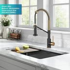 KRAUS Bolden 2-in-1 Commercial Style Pull Down Single Handle Water Filter Kitchen Faucet for Reverse Osmosis or Water Filtration System in Brushed Brass/Matte Black, KFF-1610BBMB