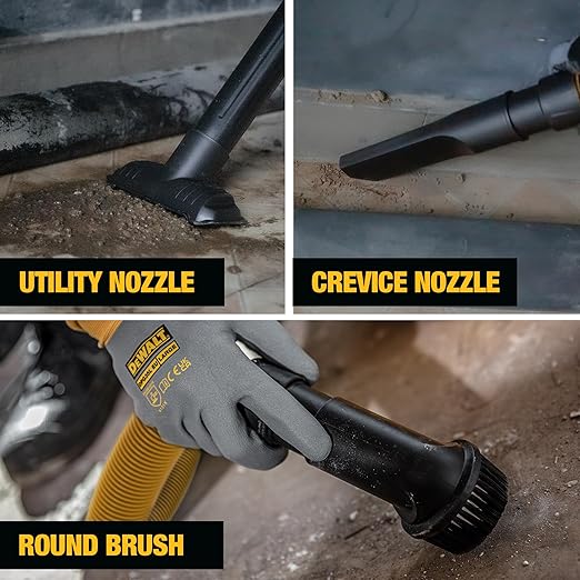 DEWALT Shop Vacuum 5-Gallon 4 HP STEALTHSONIC Wet/Dry Vacuum Cleaner DXV05P-QTB Ultra Quiet Poly Shop Vacuum with Powerful Suction for Garage, Jobsite, and Workshop