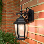 Outdoor Wall Lights, 16 Inch Wall Sconce with Glass Shades, Waterproof Porch Light Fixture, Mounted Exterior Lighting Fixtures for House Farmhouse Patio Doorway Garage (E26 Base Max 40W)