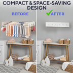 Foldable Wall Mounted Drying Rack 40 inch - Easy to Install Hanging Rack for Laundry Room - Space Saving Design with 66-lb Capacity - Perfect Drying Racks for Clothes Towels & More