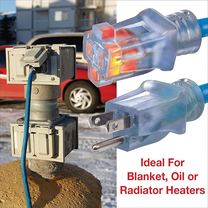 Clear Power 16 Gauge 3Prong Cords (16/3-3 Prong Grounded Plug, Blue, 15 ft)