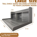 Royxen 2-Tier Washer Dryer Countertop,19.5"H Wood Washer and Dryer Topper with Shelf,Laundry Countertop Over Washer and Dryer, Universal Fit for Laundry Room Organization (Eucalyptus, 54"W X 27.5"D)