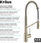 KRAUS Oletto 2-in-1 Commercial Style Pull-Down Single Handle Water Filter Kitchen Faucet for Reverse Osmosis or Water Filtration System in Spot-Free Antique Champagne Bronze, KFF-2631SFACB