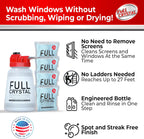 Full Crystal Window Cleaning Kit- 16 oz Glass Cleaner and Bottle with 27ft Reach will clean up to 80 Windows- Scrub Free, Rinse Free Glass Cleaner Spray Removes Dirt, Grime and Water Deposits