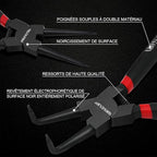 WISEUP Circlip Pliers 7 inch, Straight Internal Tips (Tip Diameter 1/20") Snap Ring Pliers Heavy Duty for C Clip Remover Retaining