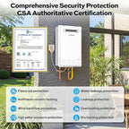 Propane Tankless Water Heater Outdoor - ORBEK 120,000 BTU Up to 5.1 GPM Outdoor Installation - CSA Certified On-Demand Instant hot Water Heater 3/4" NPT Connector Size