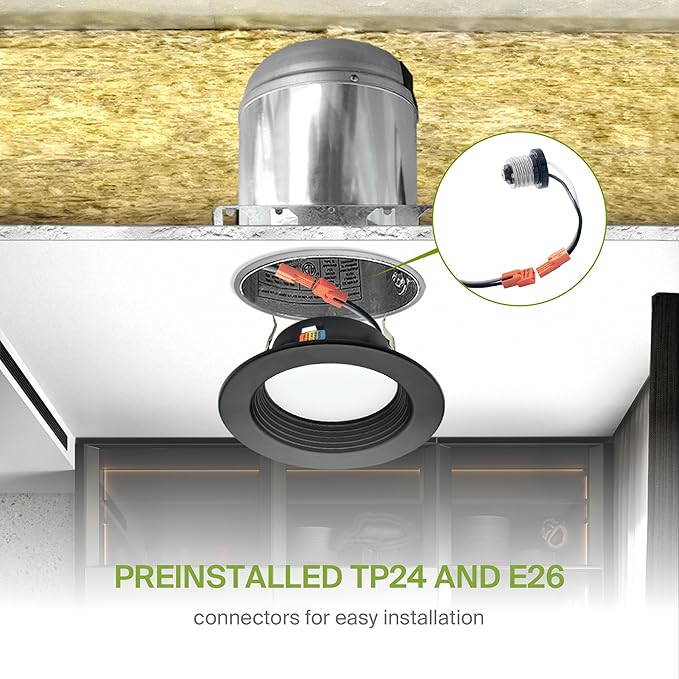 ASD 4 Inch Retrofit LED Recessed Lighting | Metal Trim Black 10W 849LM 120V 2700K-5000K Adjustable Ceiling Downlights | Triac Dimmable Wet Rated Room Can Lights, ETL Energy Star, 12 Pack