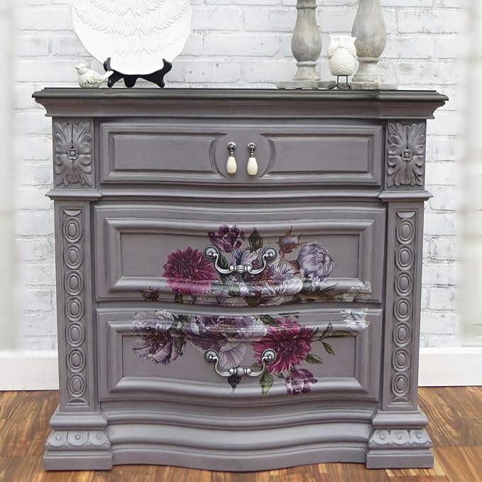 Dixie Belle Paint Company Chalk Finish Furniture Paint - Mason Dixon Gray (8oz) - Matte Charcoal Gray Chic Chalk Mineral DIY Furniture Paint