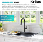 KRAUS Oletto Single Handle Pull Down Kitchen Faucet in Matte Black, KPF-2820MB