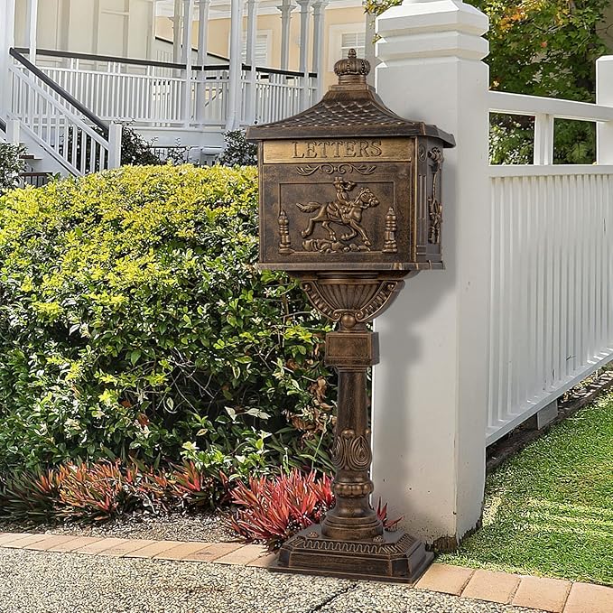 Polar Aurora Mailbox Cast Aluminum Bronze Mail Box Postal Box Security Heavy Duty New