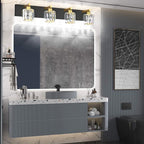 Aipsun Crystal Bathroom Vanity Lighting Black Vanity Light Fixtures Modern Vanity Light for Bathroom 4 Lights(Exclude Bulb)
