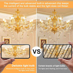 Chandelier Frosted Light Bulbs 4W (40W Equivalent), Candelabra Candle E12 LED Bulb Type B Soft Warm White Color 2700k,Dimmable for Dining Room,Light Fixture,Chandelier,15 Pack