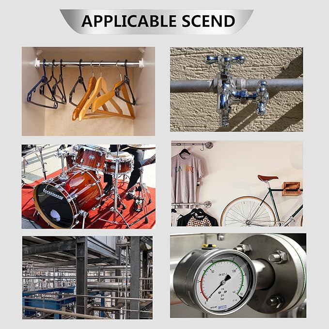 GeilSpace 3/4" x 12" Stainless Steel Pipe, 304 Pipe Nipple Fits Standard 3/4 Inch Threaded Pipes and Fittings, DIY Industrial Metal tube (2 PCS)