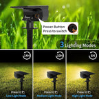 Solar Spot Lights Outdoor 10 Pack, [46 LED/3 Modes] Solar Landscape Spotlights Waterproof, 2-in-1 Auto On/Off Solar Powered Lights for Outside Yard Garden Wall Pathway(Warm White)