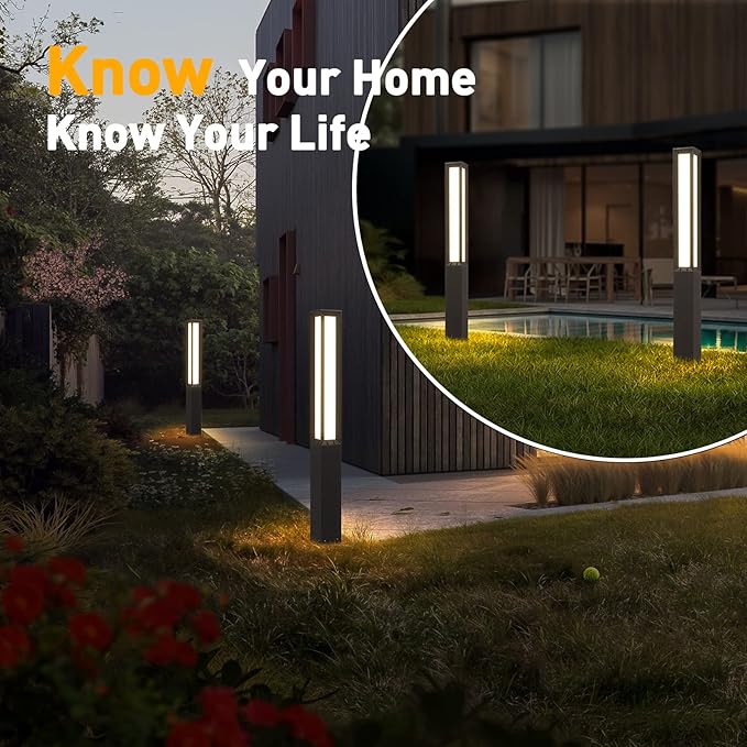 High 71 Inches Landscape Path Light, Outdoor Modern Luxury LED IP54 Waterproof Landscape Bollard Lighting for Lawn Patio Courtyard Driveway Pathway Decoration with High Voltage Wired