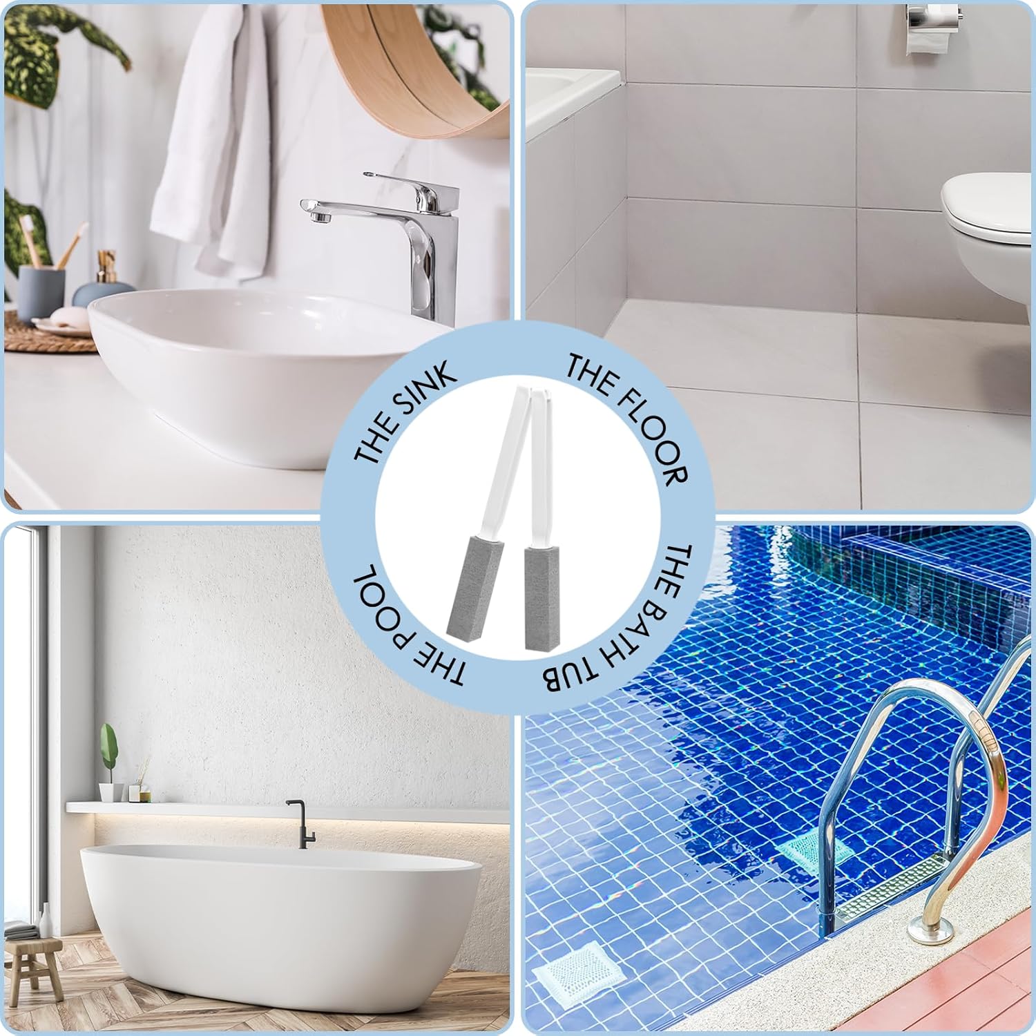 12 Pack Pumice Stone Toilet Bowl Cleaner with Extra Long Handle, Pumice Stone for Toilet Cleaning Toilet Stain Remover Heavy Duty Pumice Toilet Scrubber Brush Removes Hard Water Stains Limescale