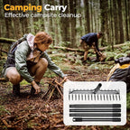 Garden Rake, 17" Extra Wide Double-Sided Head, 63" Heavy Duty Lightweight Stainless Steel Leaf Rake for Leveling Lawn, Loosening Soil, Leaf Cleanup, Soil Prep, Landscaping, Spread Mulch Fast