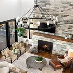 53” Black Large Wagon Wheel Chandelier,Vintage Rustic Farmhouse Chandeliers 18-Lights,Round Metal Industrial High Ceiling Pendant Light with Adjustable Height for Kitchen,Foyer,Porch,Living room