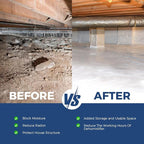 ALORAIR Crawl Space Vapor Barrier 14 mil 10'x50', Drop Cloth Vapor Barrier Covering for Crawlspace Encapsulation Moisture Control, Thick Plastic Sheeting Heavy Duty, Black and White Panda Film