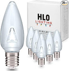 Holiday Lighting Outlet Smooth C9 Christmas Lights | Cool White LED Bulbs for Indoor & Outdoor Christmas Decor | Set of 25