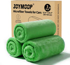 JOYMOOP Microfiber Towels for Cars, 3 Pack 35.4" x 23.6" Car Drying Towel, Green Reusable Car Towel, Quick Drying Car Microfiber Cleaning Cloth for RVs, SUVs, Trucks