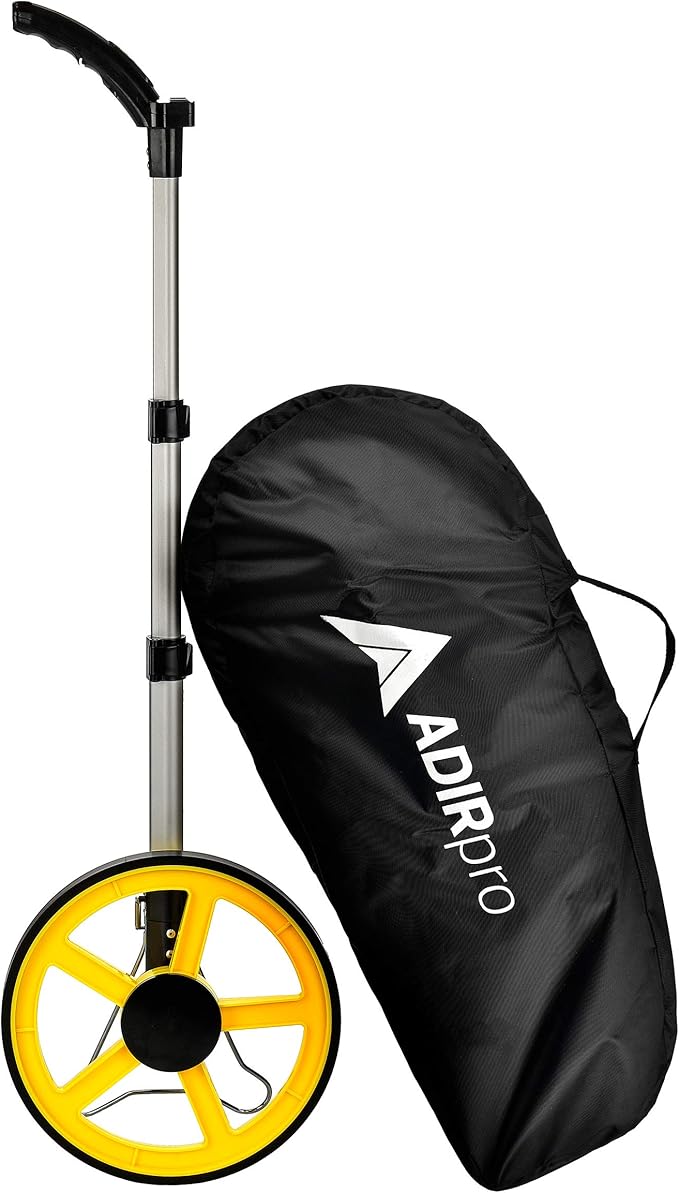 AdirPro Digital Distance Measuring Wheel - Large Digital LCD Display - 12 Commercial Grade Feet-Inch - Free Carrying Bag