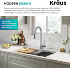 KRAUS Bolden 2-Function Single Handle Pull Down Kitchen Faucet in Spot-Free Stainless Steel, KPF-1616SFS