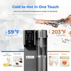 Waterdrop WD-A2 Countertop Reverse Osmosis System, Hot and Cold RO System, Portable Pure Water Tank, Bottleless Water Cooler, 6 Temperature Settings, Hot Cold Room Water, 3:1 Pure to Drain