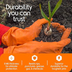 Inspire Heavy Duty Orange Nitrile Disposable Gloves | ULTRA 8 Mil Diamond Textured Grip | Industrial Mechanic Food
